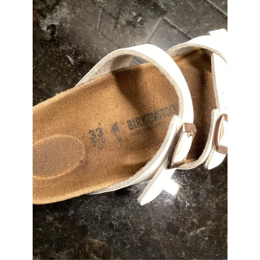 Birkenstock Mayari Kid's Birko-Flor Strappy Sandals Summer Girls White Size 33